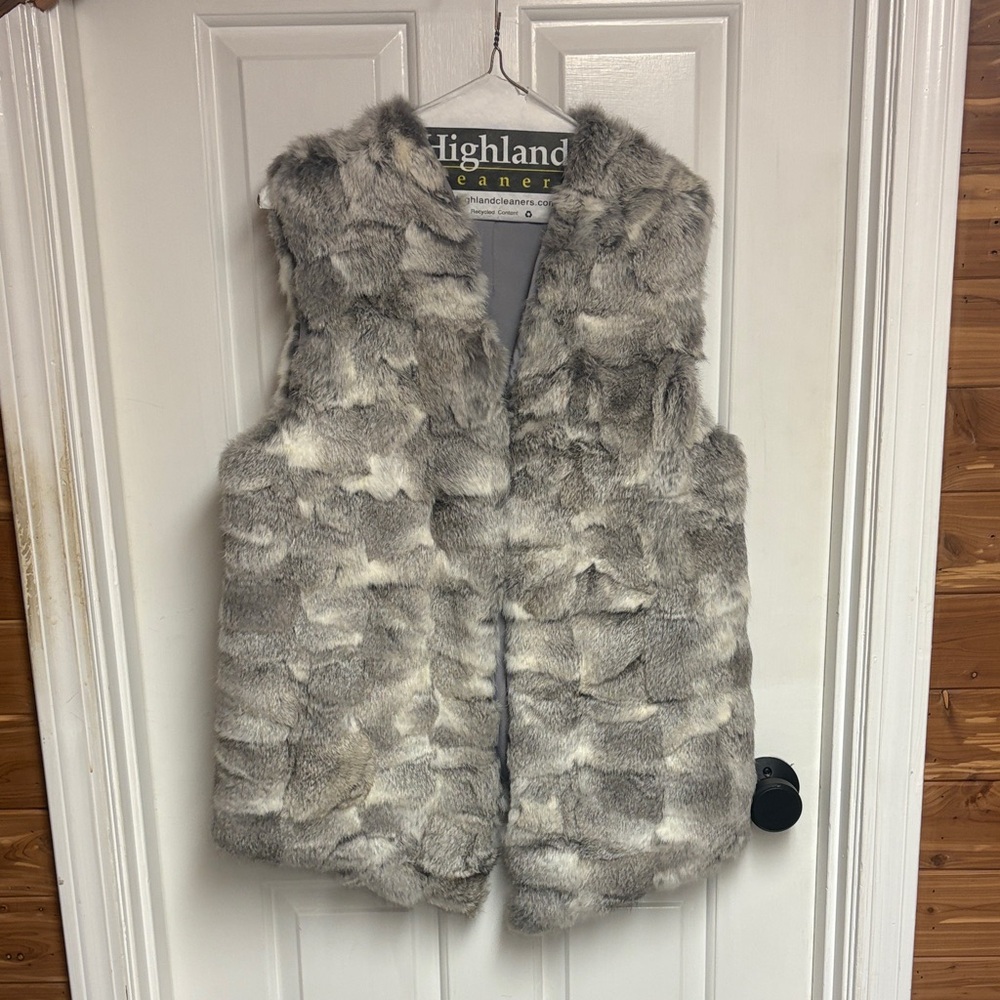 Gray Real Rabbit Fur Vest